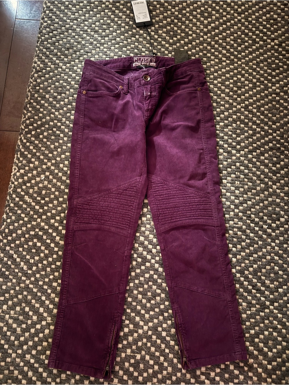 Closed Denim Women’s Plum Crop Corduroy Moto Biker Cords Jeans
